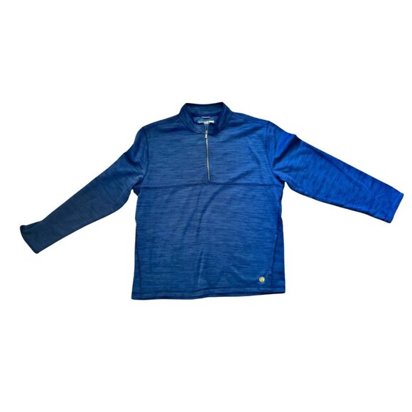 NWOT Solaris Navy/Blue Heather Mens Mock Collar Pullover w/zipper XL - Picture 1 of 7